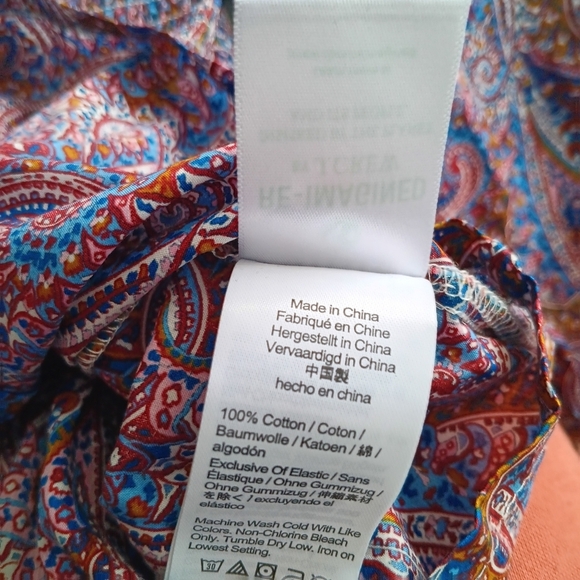 J.Crew Liberty® Tropical Prince Puff Sleeve Smocked Cotton Top M - Picture 6 of 6